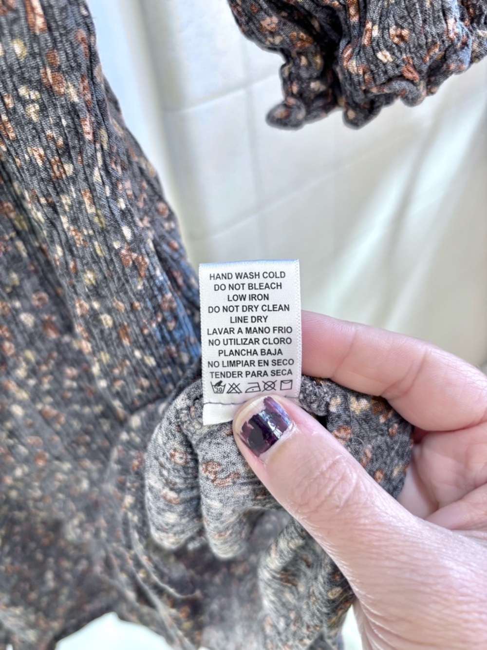 Ditsy Floral Dress Smocked Milkmaid Mini Size Medium Babydoll Y2K Retro - Picture 9 of 11
